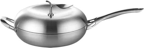 Exquisita sartén SUS 316 de acero inoxidable de siete capas con hermosa forma de manzana, sartén de acero inoxidable de siete capas con hermosa