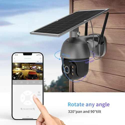 Miniatura 3 de SOLIOM S600 3G/4G LTE Cámara de Seguridad Celular con Energía Solar Inalámbrica para Exteriores, Panorámica Inclinable Vista 360° Reflector, Visión