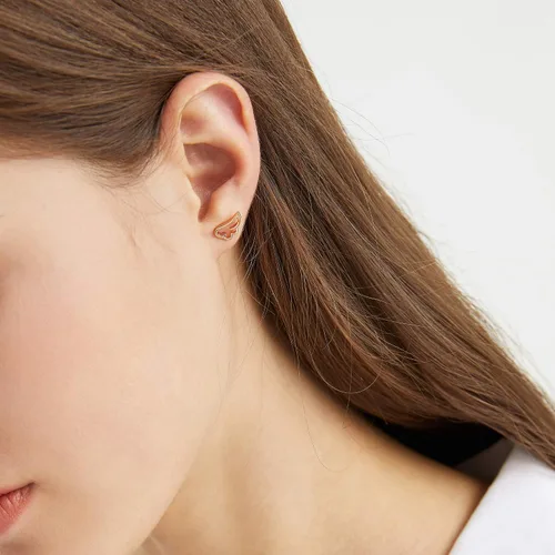 Miniatura 3 de Chow Sang Sang 92149E - Aretes de oro rosa de 18 quilates para mujer
