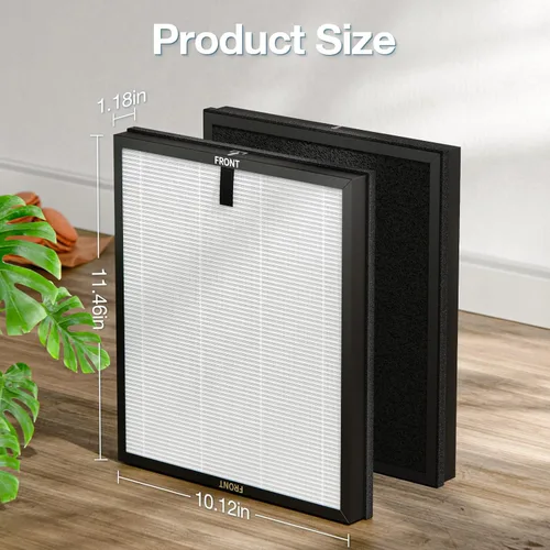 Miniatura 9 de Paquete de 2 filtros HAP603 de repuesto compatibles con el purificador de aire ECOSELF HAP603 / HAP603WF, filtro de repuesto para purificadores