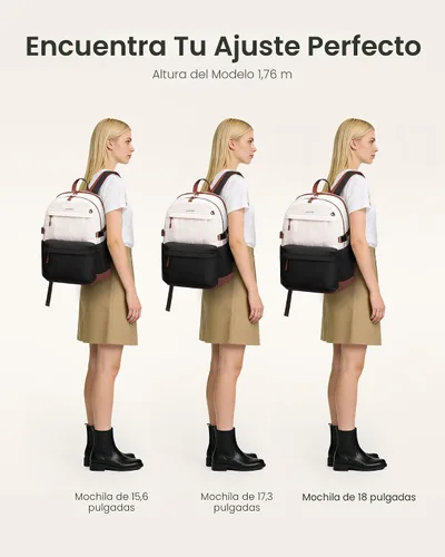 Miniatura 7 de LOVEVOOK Mochila para laptop para mujer, bolsa de computadora portátil, mochila de viaje, mochila de trabajo impermeable, bolsas para profesores