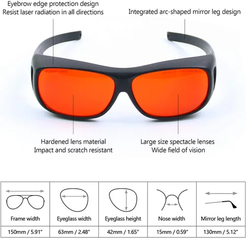 Miniatura 2 de JILERWEAR gafas protectoras profesionales del laser 190nm-540nm, se pueden utilizar para el grabado del laser, retiro del punto de la belleza