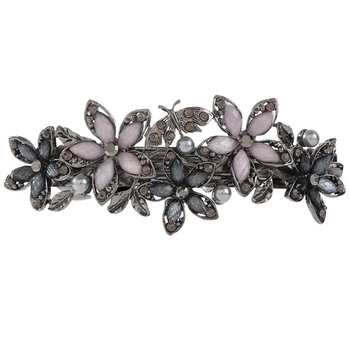 Miniatura 4 de Pasadores de pelo de perlas, pinzas de cristal para el cabello, diseño francés, para novia, diamantes de imitación, elegante soporte para cola