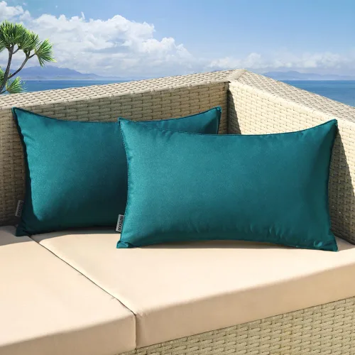 Miniatura 65 de MIULEE - Juego de 2 fundas de almohadas decorativas para exteriores, impermeables, cuadradas, para jardín, para cenador de primavera, tienda de Negro