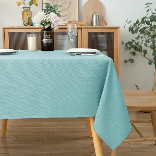 Miniatura 7 de Biscaynebay Auqa - Mantel cuadrado de 54 x 54 pulgadas, mantel de tela con tarjeta azul Auqa, pequeño, plegable, resistente al agua, para cocina