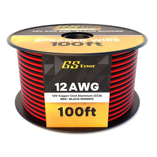 Miniatura 14 de GS Power Cable de calibre 10 CCA de 100 pies para automóvil, rojo y negro, 50 pies por rollo, 10 AWG 12 V, cable eléctrico de altavoz flexible