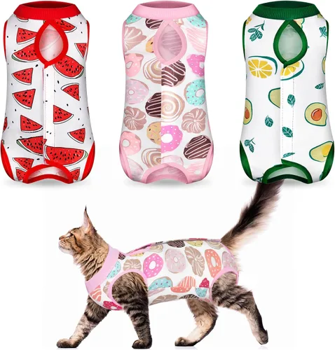 Miniatura 9 de Nuanchu 3 Piezas de Traje de Recuperación para Gatos y Gatitos, Traje de Recuperación para Conejos, Alternativa a Collar Electrónico para Gatos