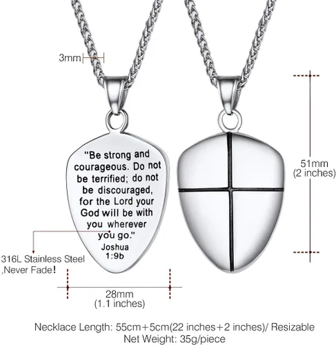 Miniatura 180 de U7 Saint Benedict/Michael Medal Necklace, 316L Stainless Steel Virgin Mary Necklace for Men Women, Bible Verse Protection Necklace Catholic