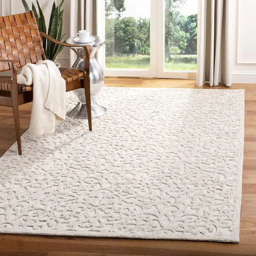 Miniatura 7 de SAFAVIEH Trace Collection - Alfombra decorativa de 2 x 3 pies, marrón y marfil, lana hecha a mano, ideal para zonas de alto tráfico en entrada, sala