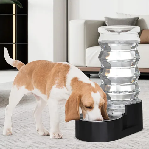 Miniatura 4 de RIZZARI Tazón dispensador de agua para perros: dispensador automático para mascotas grande de 8L en acero inoxidable negro con filtro triple y Negro