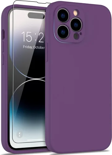 Miniatura 17 de DEENAKIN Funda compatible con iPhone 14 Plus con protector de pantalla, funda mejorada para cámara, goma de gel de silicona suave probada contra