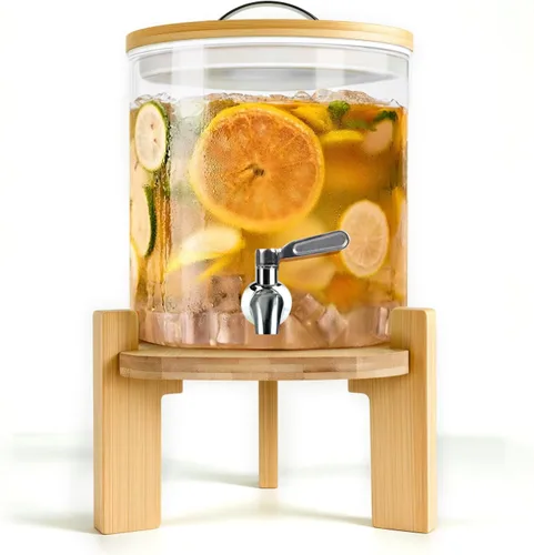 Miniatura 8 de Dispensador de bebidas de 2.9 galones, dispensador de bebidas de vidrio con soporte, dispensadores de bebidas para fiestas, dispensador de bebidas