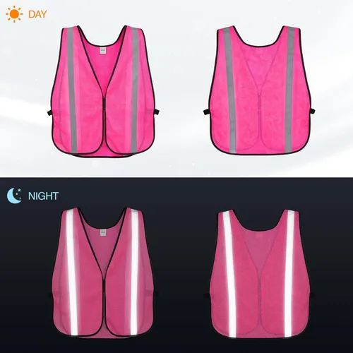 Miniatura 3 de KAYGO KG0008 - Chaleco de seguridad de alta visibilidad, tiras reflectantes de 1 pulgada, parte delantera/trasera, malla transpirable, talla única