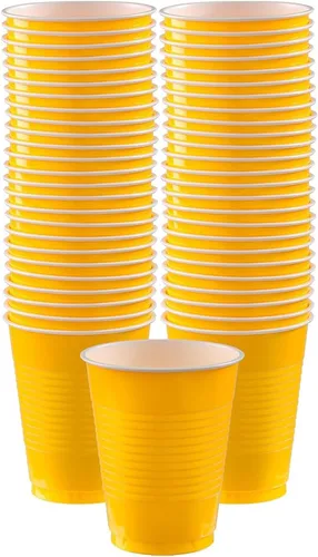 Miniatura 15 de Amscan Vasos de plástico color rojo manzana prémium (18 onzas), 50 unidades, apilables, resistentes y ecológicos, color vibrante y máxima durabilidad