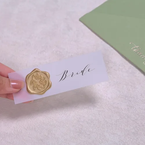 Miniatura 4 de UNIQOOO Calcomanías de sello de cera, calcomanías de sello de invitación de boda de rama de olivo, 100 calcomanías autoadhesivas Prosecco Metallic