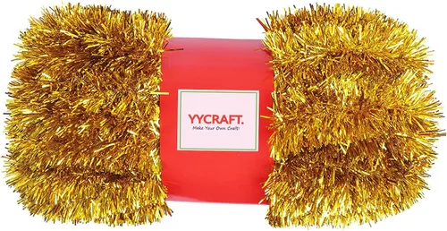 Miniatura 20 de YYCRAFT 15 yardas (45 pies) de longitud comercial Guirnalda de oropel de lámina gruesa para Navidad Decoraciones clásicas de Navidad (Negro)