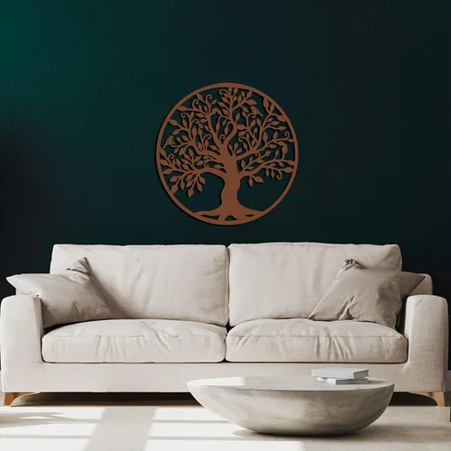 Miniatura 2 de DEKADRON Arte de pared de metal, árbol de la vida de bronce, árbol genealógico de metal, silueta de pared de metal, decoración de pared de metal
