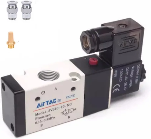 Miniatura 7 de Válvula solenoide AirTAC Airvexalon DC12V 4V410-15 1/2"PT neumática de aire, 2 posiciones, 5 vías, eléctrica de bobina simple operada por piloto