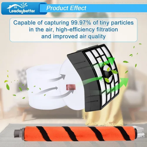 Miniatura 6 de Leadaybetter Filter Replacement for Shark APEX DuoClean Lift-Away AX950 AX951 AZ1002 AZ1000 AZ1000W, 1 Black Filters, 2 Foam & Felt Filters, 1 Brush