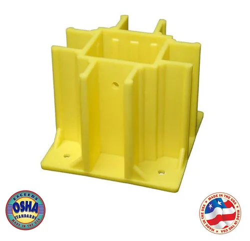 Miniatura 2 de Safety Boot SB024-B - Base de barandilla amarilla compatible con OSHA con ranuras para puntera (24 unidades)