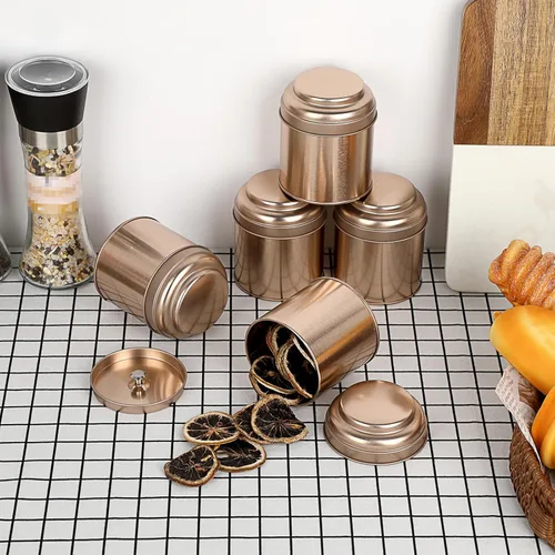 Miniatura 3 de JUXYES Paquete de 6 latas de té con tapas dobles herméticas, 8 onzas líquidas, almacenamiento de té de hojas sueltas herméticas para almacenamiento