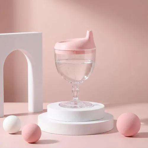 Miniatura 9 de Goaste Paquete de 4 vasos para beber vino para bebé, copas de plástico estilo copa con tapas, tazas de bebidas para niños de 6.7 onzas para jugo