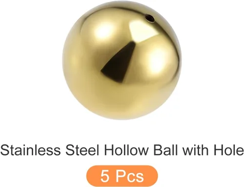 Miniatura 5 de METALLIXITY Bolas huecas (1.969 in/1.97 pulgadas), 5 unidades, esferas de acero inoxidable con agujero, para escalera de pasamanos, jardín en casa