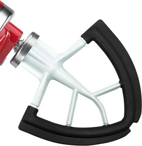 Miniatura 8 de Batidor de borde flexible para KitchenAid de 4.5/5 cuartos de galón con cabezal inclinable, accesorio para batidora KitchenAid, con bordes de Gris
