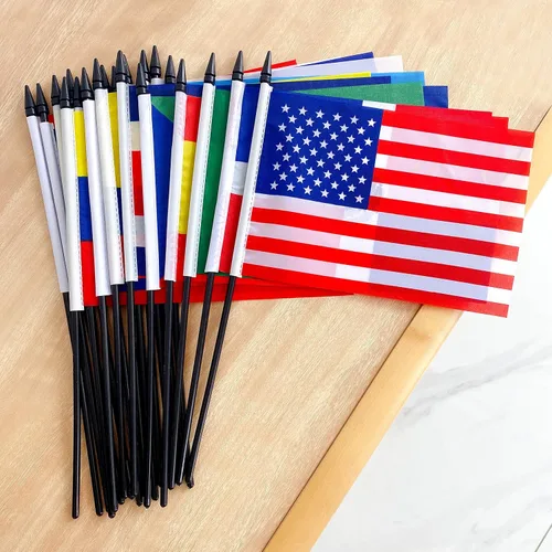 Miniatura 4 de Paquete de 22 banderas pequeñas de mano de países de América Latina, incluye 18 países de América Latina, 5 x 8 pulgadas