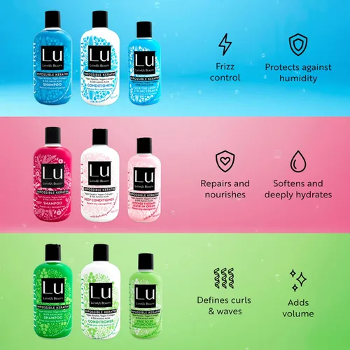 Miniatura 3 de LatinUs Beauty, Colección Completa: Shampoo + Acondicionador + Tratamiento + Crema de peinar para Cabello Sano con Keratina Vegana e Ingredientes