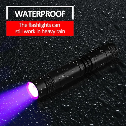 Miniatura 7 de Beieverluck Paquete de 10 mini linterna de luz negra UV de 395 nm con clip, detector de luz negra de mano LED para fugas de orina de mascotas