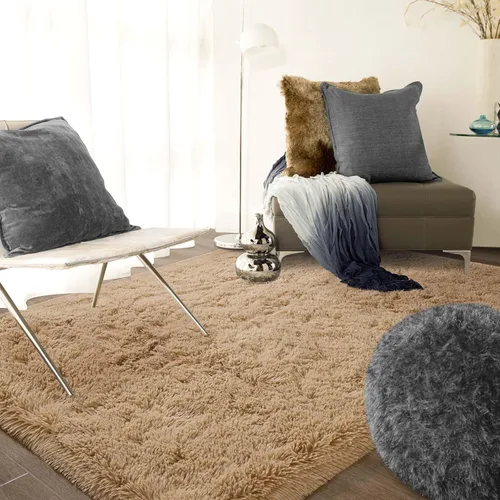 Miniatura 3 de Ompaa Alfombra Esponjosa, Alfombras de Área Súper Suaves y Peludas para Dormitorio y Sala de Estar - 6' x 9' Alfombra Grande de Felpa Peluda Shag