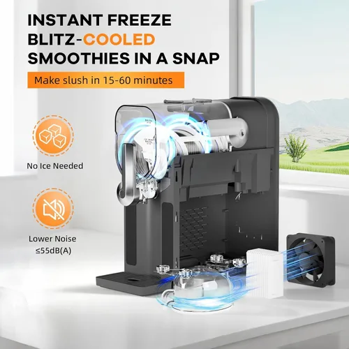 Miniatura 5 de Máquina de granizado para el hogar, máquina de bebidas congeladas de 70 onzas con pantalla LED y 6 programas preestablecidos, enfriador rápido
