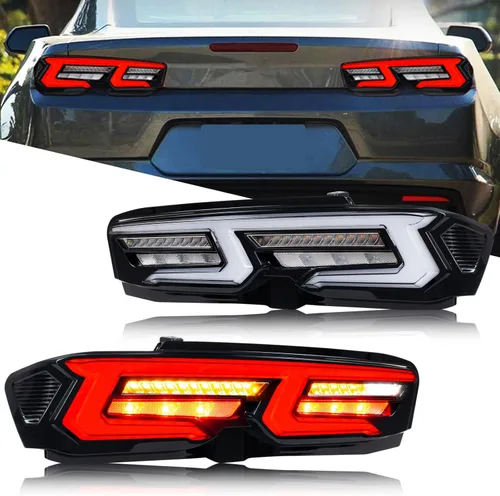 Nuevo accesorio para Chevrolet Chevy Camaro 2019-2024 Luces traseras LED SS ZL1 LT Lámparas traseras transparentes señal secuencial inicio animación