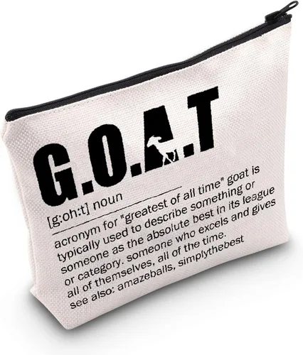 POFULL Regalos para personas especiales, regalo inspirador para cabras, Bolsa de cosméticos G.O.A.T