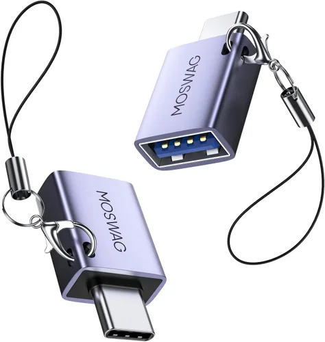 MOSWAG Paquete de 2 adaptadores USB C a USB hembra, adaptador USB 3.0 a Thunderbolt 3 OTG compatible con iPhone 16 15 Max, MacBook Pro Air, Mac,