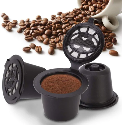 Miniatura 2 de 3 cápsulas reutilizables para el hogar, cápsulas de café para el hogar, cápsulas recargables aptas para Nespresso (negro)