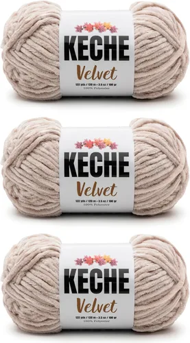 Miniatura 74 de Keche Hilo de terciopelo para ganchillo, manta de felpilla suave, voluminosa, hilo amigurumi, 3.53 oz (132 yardas), color azul bebé