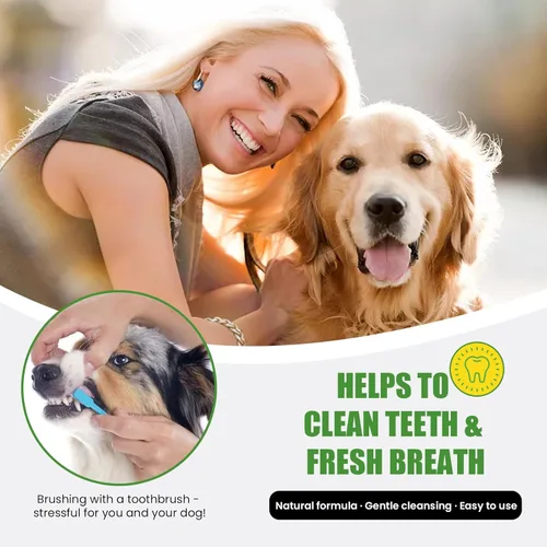 Miniatura 5 de Polvo dental para perros, polvo de limpieza de dientes de perro para eliminar la placa dental, placa y polvo de mal aliento con probióticos y algas