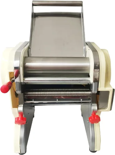 Máquina eléctrica de prensa de pasta de acero inoxidable, máquina de fabricación de fideos de cuchillo redondo de 0.118 in, ancho ajustable,