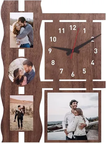 Miniatura 9 de Marco de fotos para parejas, reloj de pared personalizado con nombre de foto, sala de estar, dormitorio, collage para colgar en la pared, foto