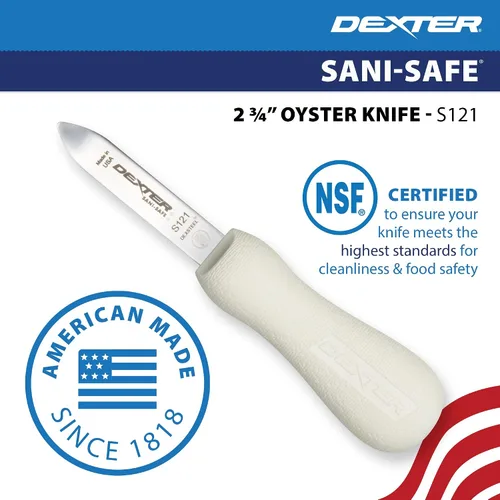 Miniatura 2 de Dexter-Russell - Cuchillo para ostras estilo New Haven de 2.75 pulgadas de la serie Sani-Safe