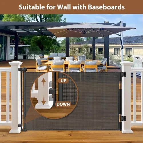 Miniatura 7 de Puerta retráctil para exteriores resistente a la intemperie para perros con tornillos y varillas de acero inoxidable que no se oxidan, puertas