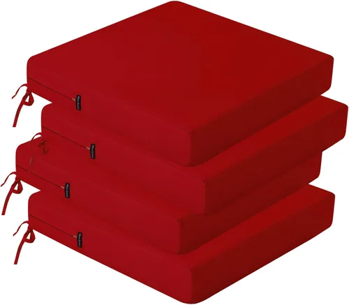 Miniatura 13 de idee-home Juego de 2 cojines para sillas de exterior, cojines de asiento impermeables para muebles de patio, almohadilla de repuesto para silla