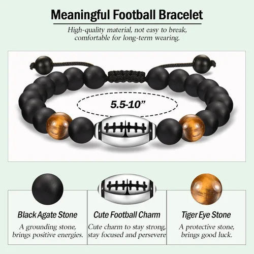 Miniatura 4 de EFVISD Pulsera de fútbol, fútbol, baloncesto, béisbol, regalos para adolescentes, niños, jugadores, equipo, hijo, nieto, hermano, sobrino, amigo
