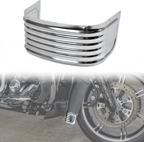 Moldura de faldón de guardabarros delantero para Harley-Davidson, de acero cromado, protector decorativo acanalado delantero para Electra Glide Road