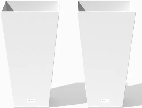 Miniatura 30 de Veradek V-Resin - Macetero cónico para interiores y exteriores, paquete de 2 (26 pulgadas, gris)
