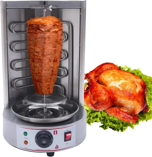 Máquina eléctrica Shawarma Grill de 110 V, 3000 W, parrilla vertical de Kebab de 122.0-572.0 °F, horno asador vertical para encimera, máquina de