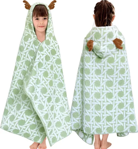 Miniatura 28 de VOOVA & MOVAS Poncho de Toalla de Baño Gruesa con Capucha para Niños (4-8 Años) - Bata de Toalla de Natación de Algodón Turco Suave y Absorbente