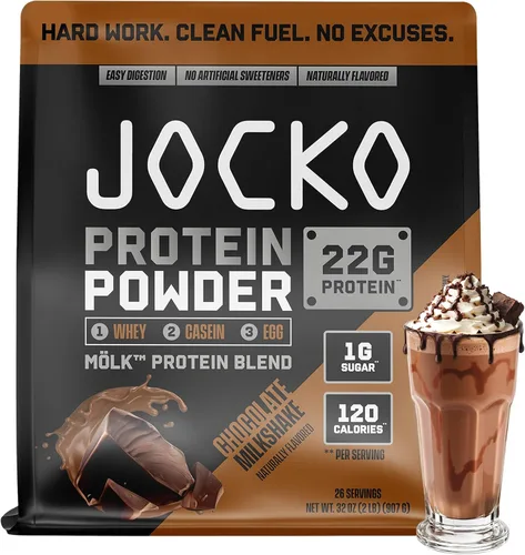 Jocko Fuel Mölk - Proteína de suero en polvo, 22g de proteína, mezcla de fruta del monje baja en azúcar, recuperación y crecimiento muscular, el